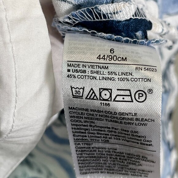 Banana Republic Womens 6 Floral Spaghetti Strap Linen Flounce V Neck  Midi Dress - Picture 8 of 11